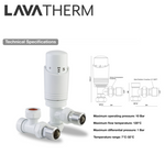 LavaTherm TRV White Thermostatic Radiator Valve - Angled LavaTherm - Side Profile
