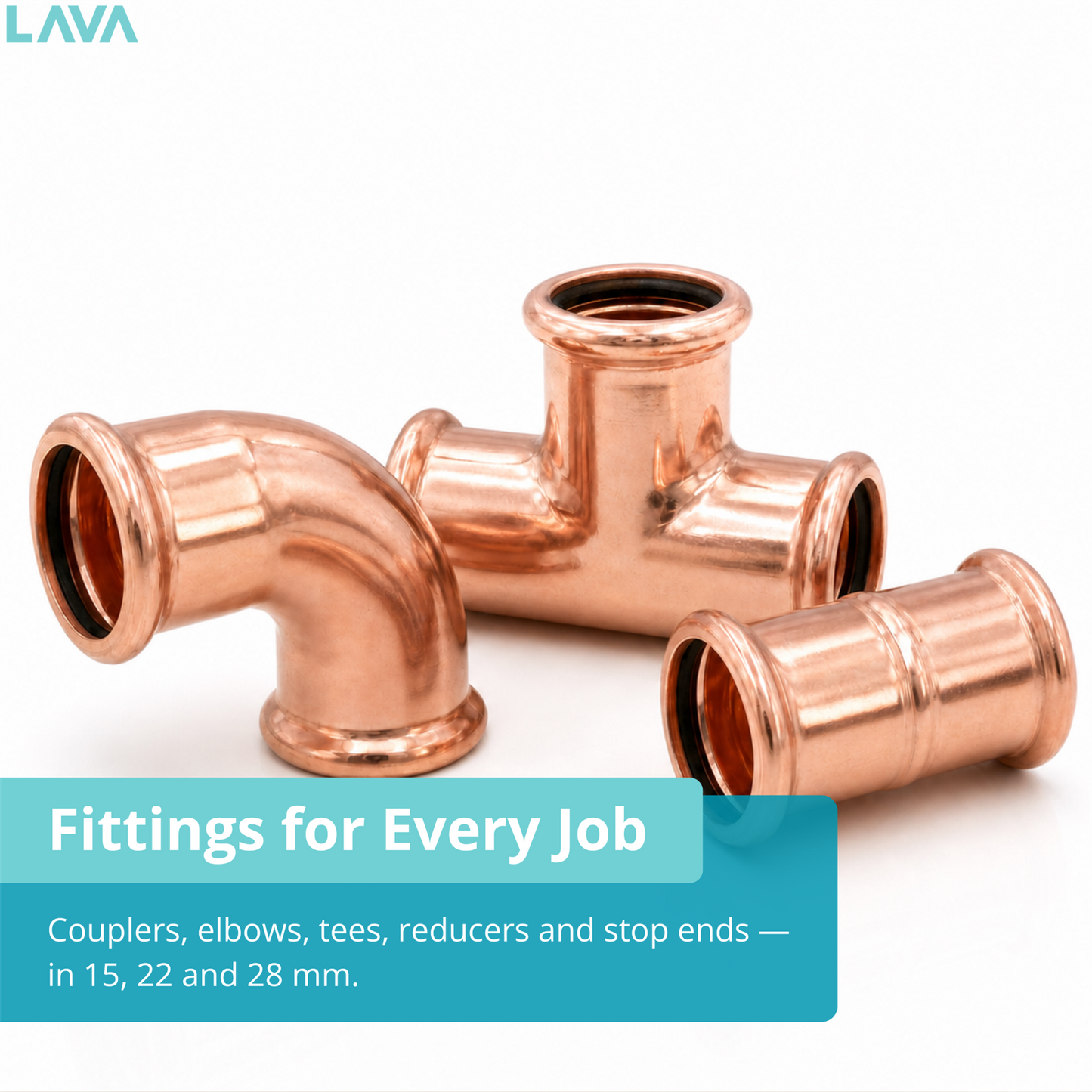 LavaPlumb Copper Pressfit 45 Degree Elbow - 22mm - 10 Pack LavaPlumb