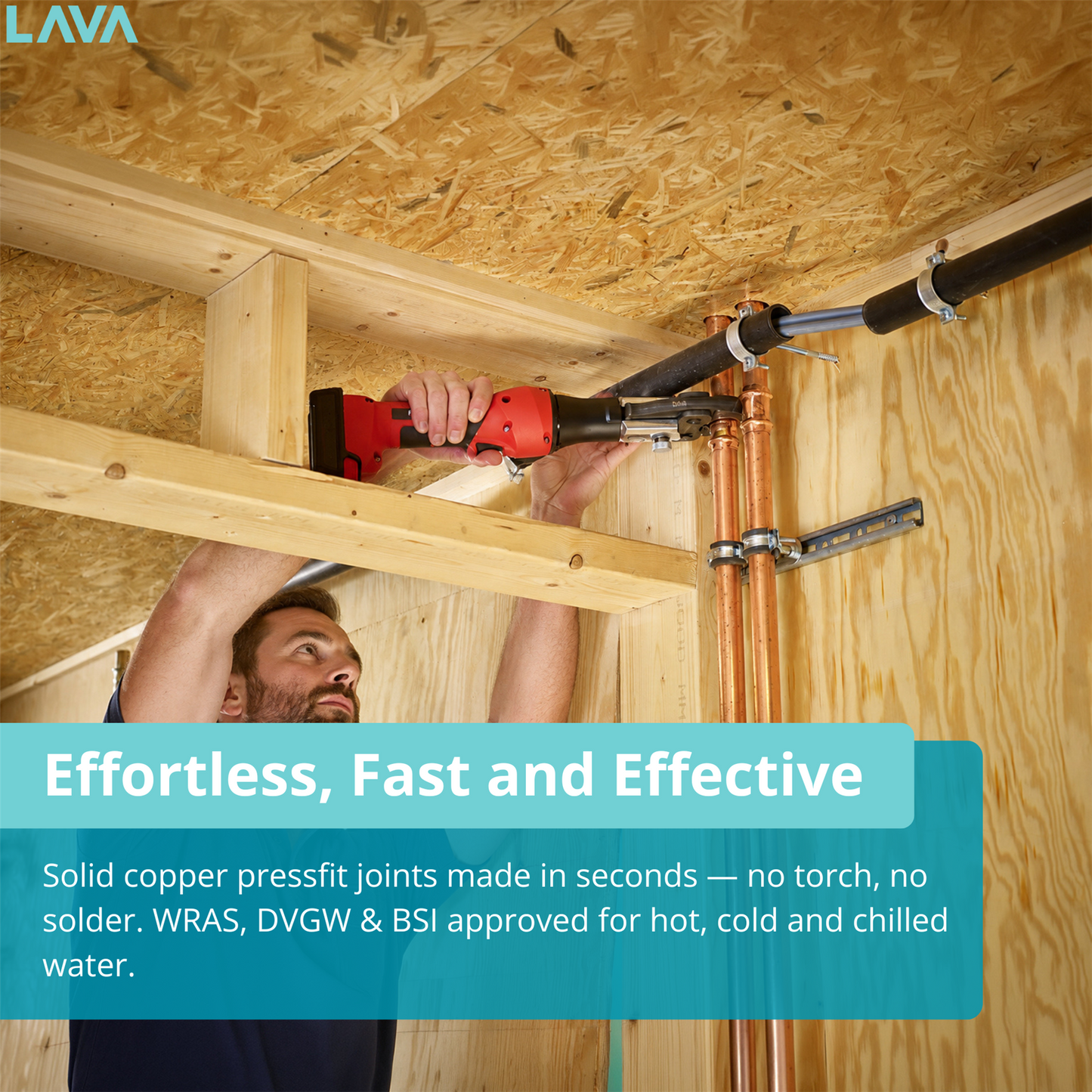 LavaPlumb Copper Pressfit Slip Coupler - 28mm LavaPlumb