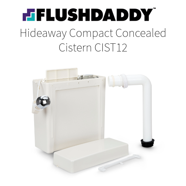 FlushDaddy Concealed Toilet Cistern Dual Flush 6L 3L Compact Hideaway WC Tank - CIST12 FlushDaddy