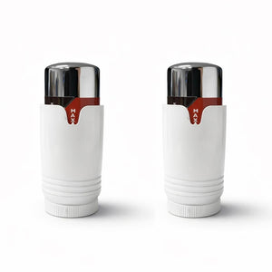 LavaTherm White and Chrome Thermostatic Radiator Valve TRV Head M30 x 1.5 - 2 Pack