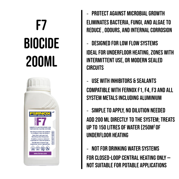 Fernox F7 Biocide 200ml 62393