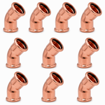 LavaPlumb Copper Pressfit 45 Degree Elbow - 22mm - 10 Pack LavaPlumb
