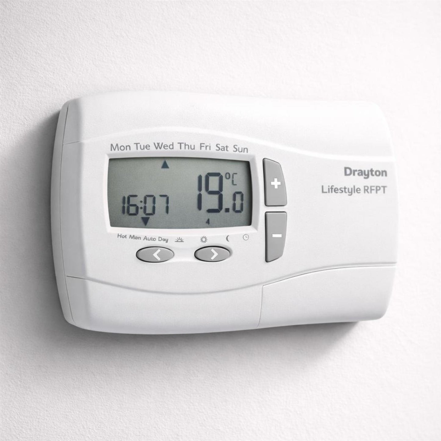 Drayton Lifestyle THD22120 Wireless Thermostat Direct Replacement for LP Range UK Standard Backplate Drayton - Rear View