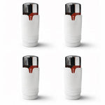 LavaTherm White and Chrome Thermostatic Radiator Valve TRV Head M30 x 1.5 - 4 Pack LavaTherm