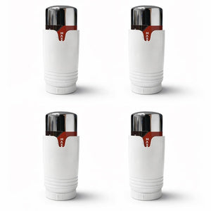 LavaTherm White and Chrome Thermostatic Radiator Valve TRV Head M30 x 1.5 - 4 Pack