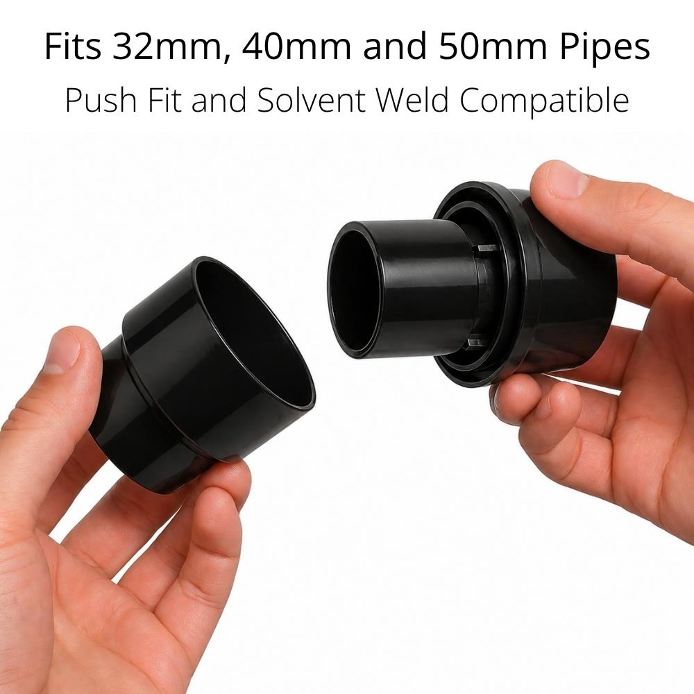 Air Admittance Valve Push Fit Solvent Weld 32mm 40mm 50mm - Black LavaTap