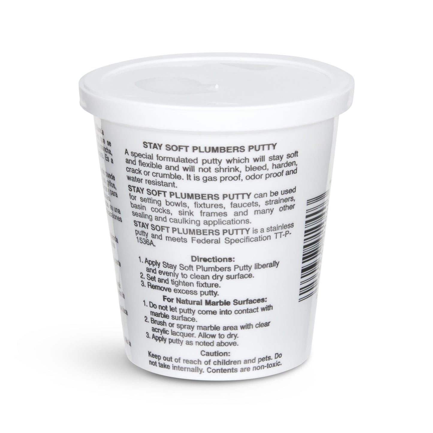 Black Swan Stay Soft Plumbers Putty 14oz Black Swan - Side Profile