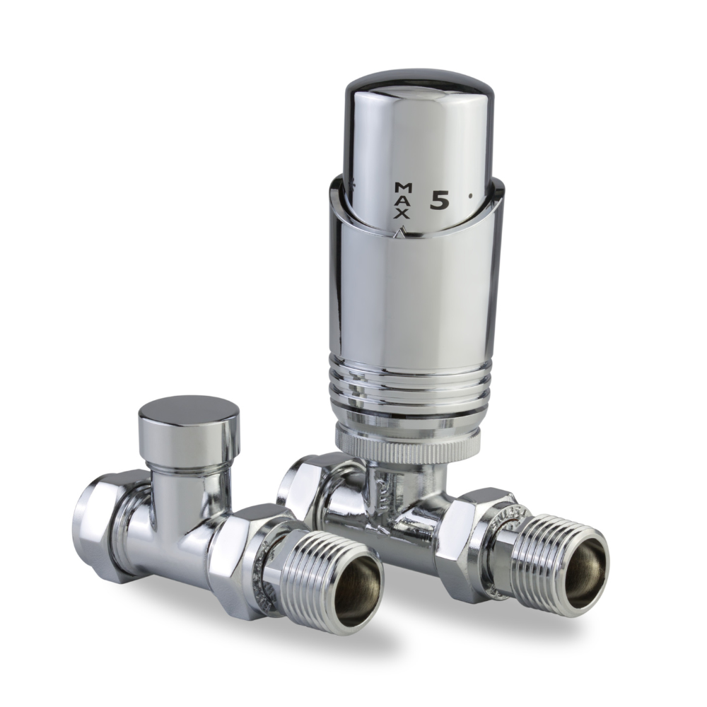 LavaTherm TRV Chrome Thermostatic Radiator Valve - Straight LavaTherm