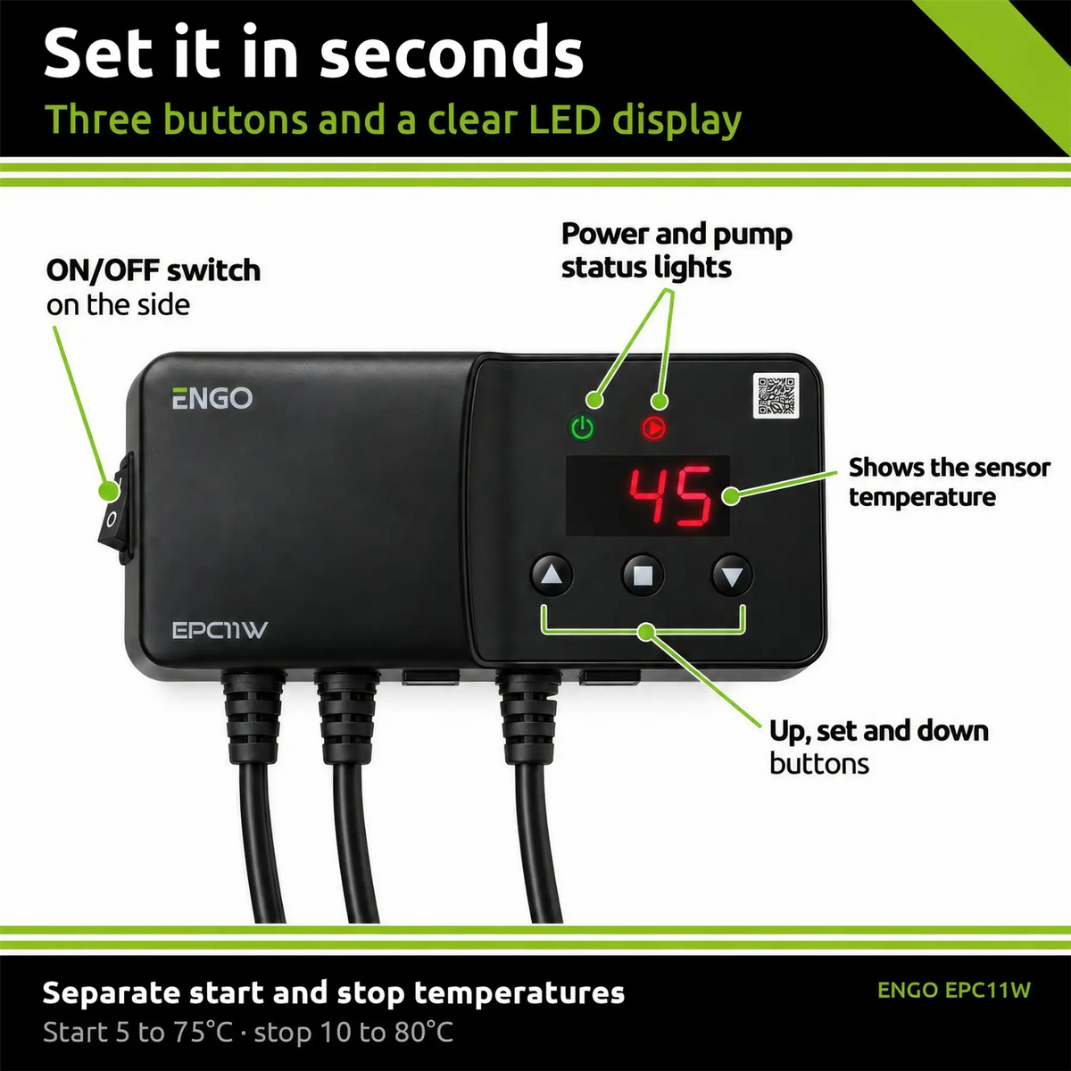 ENGO EPC11W Pump Controller for CH & Hot Water ENGO