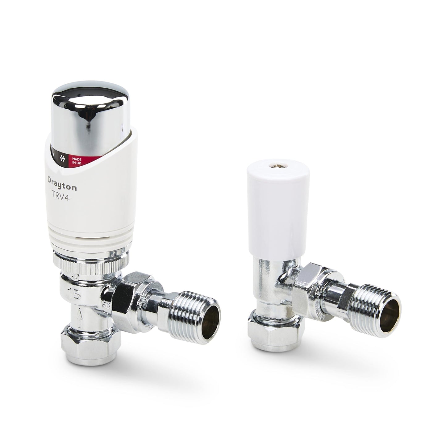 Drayton Auto Balancing TRV4 Thermostatic Radiator Valve with Lockshield 07 05 560 Drayton - Side Profile