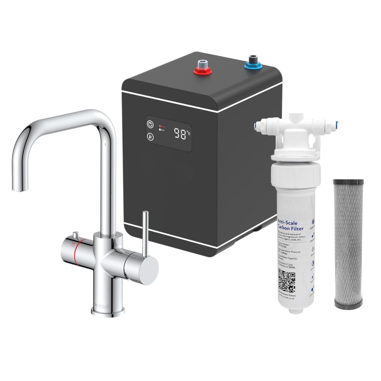 LavaTap Chrome 3-in-1 Square Neck Boiling Water Tap Kit LavaTap