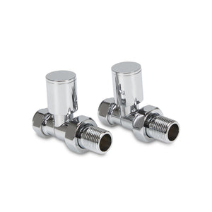 LavaTherm Straight Chrome Radiator Valves Pair 15mm