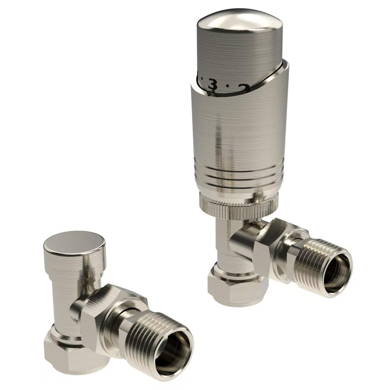 LavaTherm TRV Brushed Nickel Thermostatic Radiator Valve - Angled LavaTherm - Product Overview