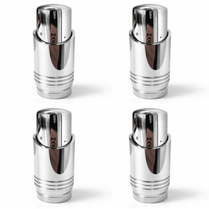 LavaTherm Chrome Thermostatic Radiator Valve TRV Head M30 x 1.5 - 4 Pack
