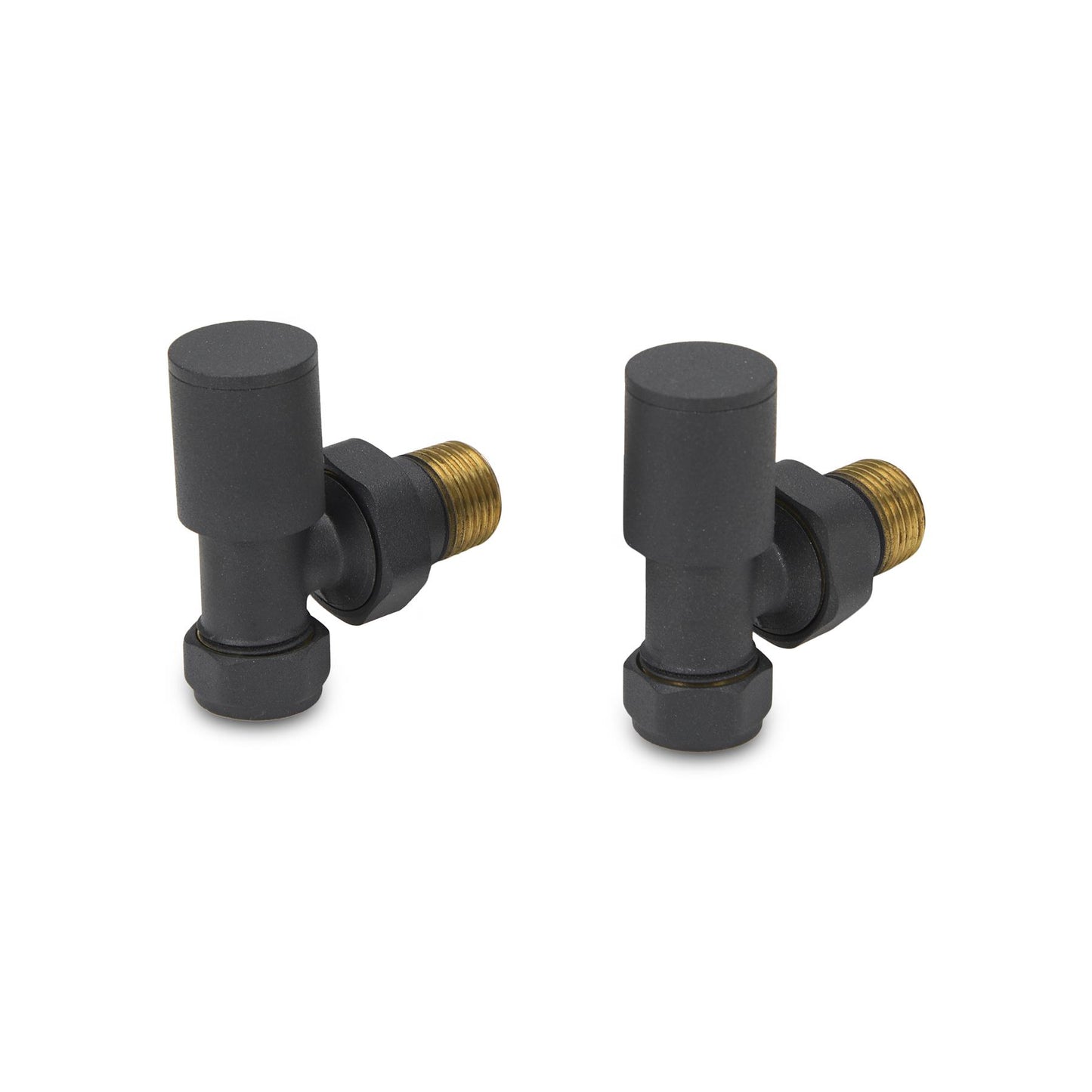 LavaTherm Angled Anthracite Radiator Valves Pair 15mm LavaTherm - Product Overview
