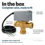 LavaTherm 3 Port Mid Position Motorised Valve 22mm Replaces Honeywell V4073A1039 LavaTherm