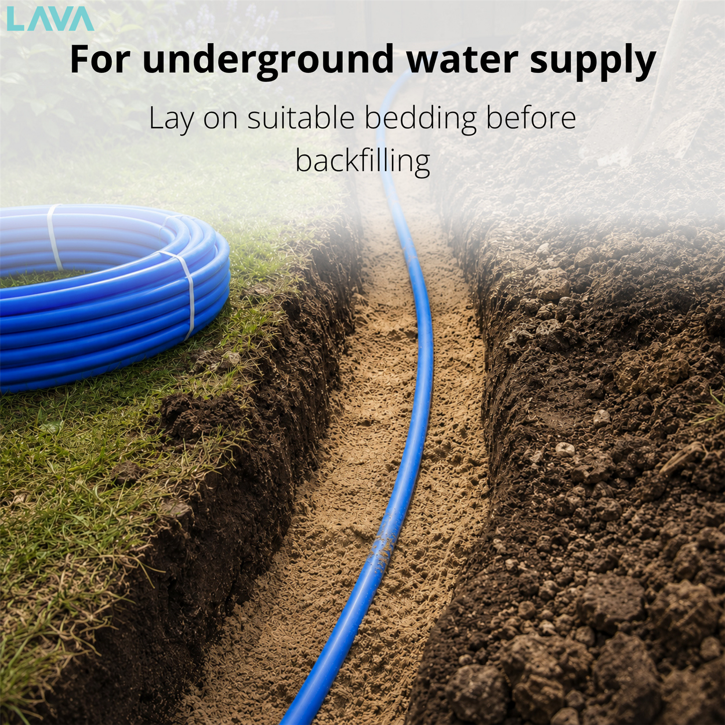 LavaTap 25mm MDPE Pipe Blue 100m Roll LavaTap