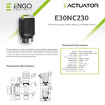 ENGO E30NC-230 Thermal Actuator 230V M30x1.5 ENGO Controls - Side Profile