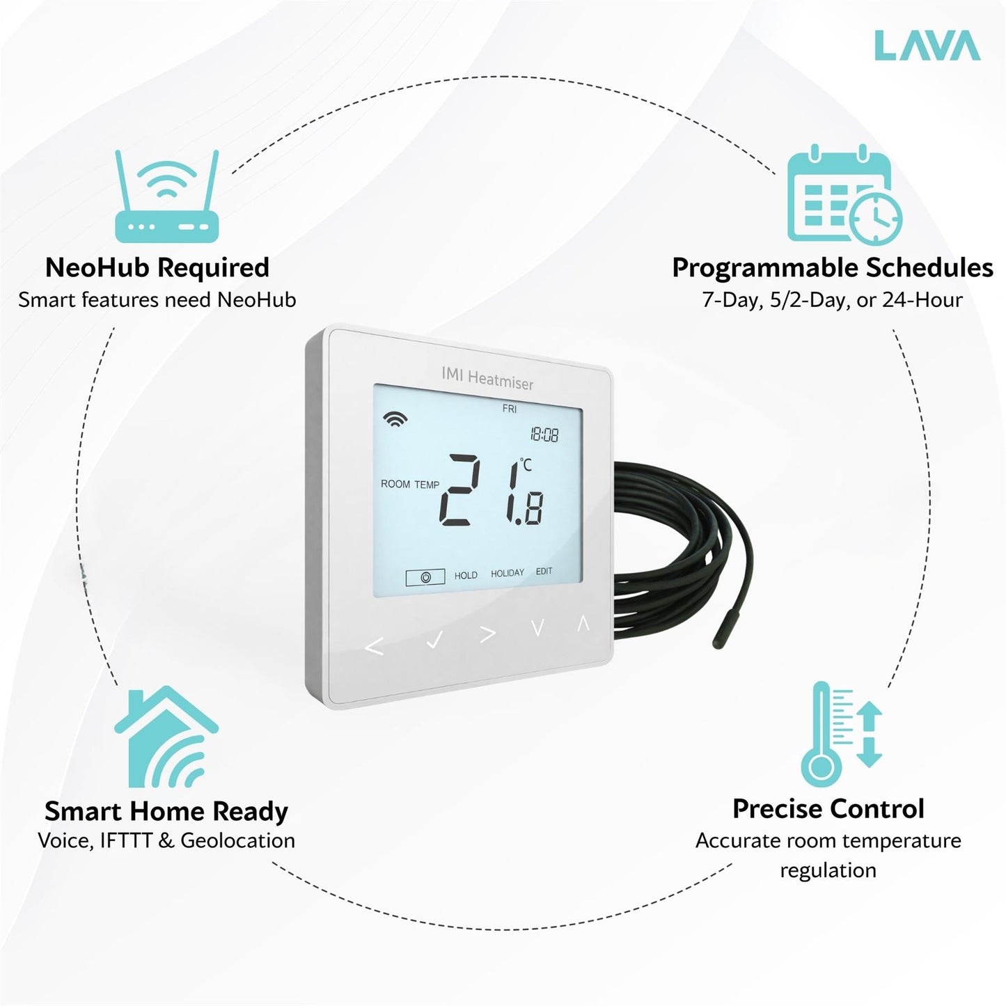 Heatmiser NeoStat-E V3 Electric Heating Thermostat - White Heatmiser - Packaging