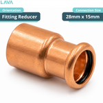 LavaPlumb Copper Pressfit Fitting Reducer - 28mm x 15mm - 10 Pack LavaPlumb