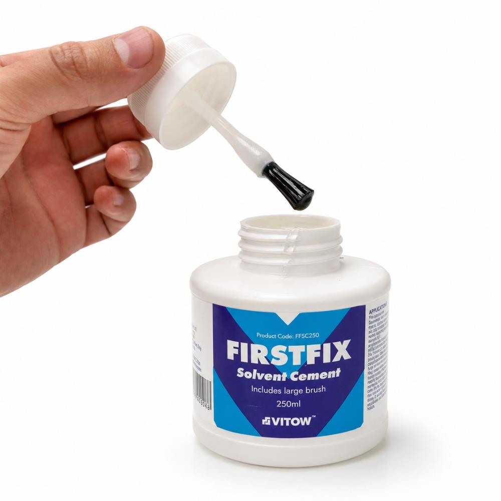Mark Vitow FirstFix Solvent Cement 250 ml PVC Pipe Glue for Solvent Weld Waste Pipe Fittings