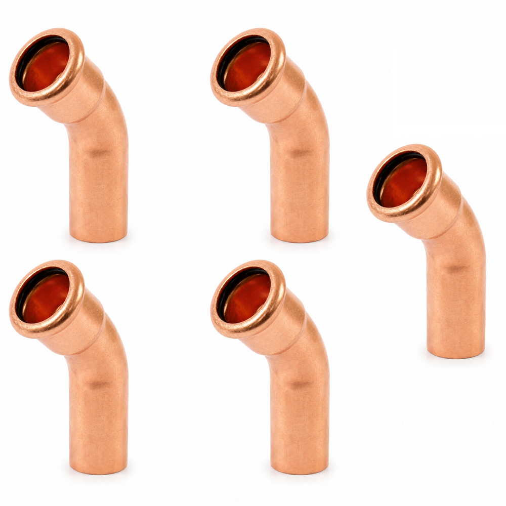 LavaPlumb Copper Pressfit 45 Degree Street Elbow - 28mm - 5 Pack LavaPlumb