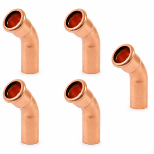 LavaPlumb 28mm Copper Press Fit 45 Degree Street Elbow 5 Pack – M-Profile WRAS