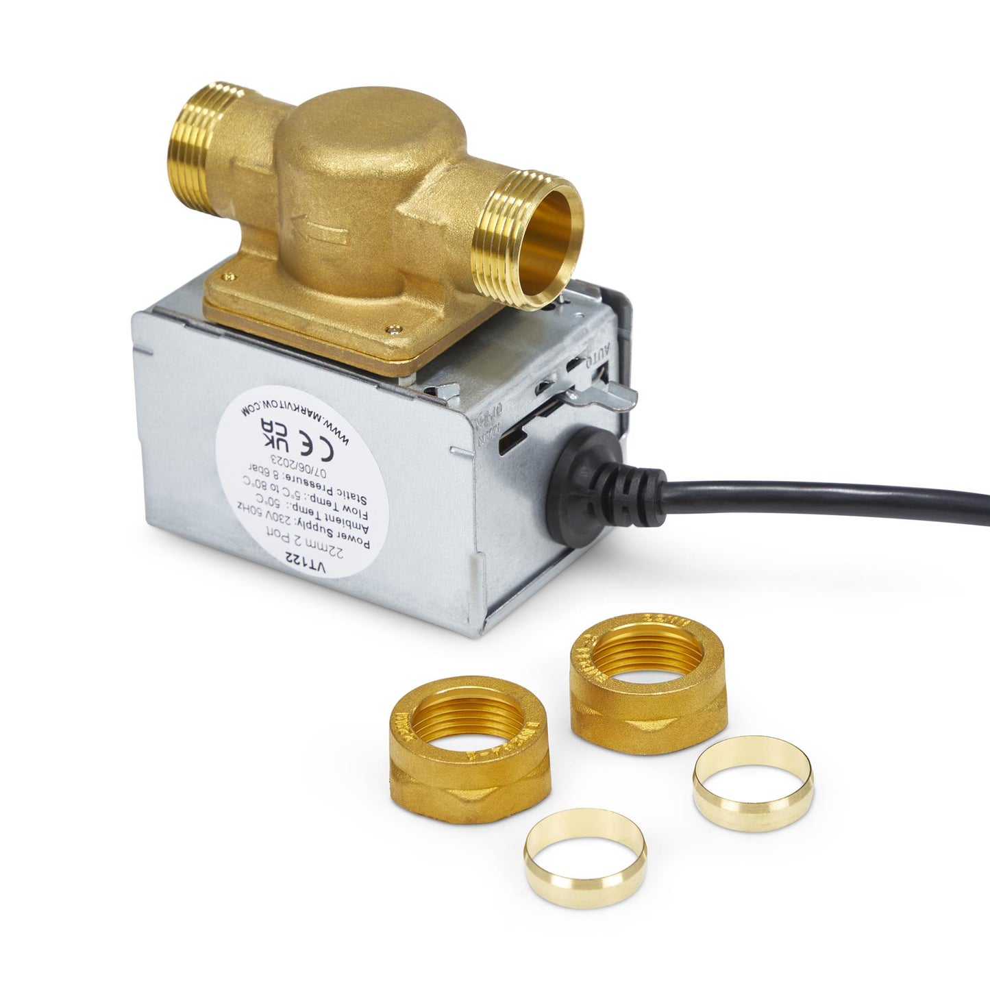 Mark Vitow VT1 22mm Motorised Valve and Actuator 2 Port Central Heating Zone Valve 230V Replacement Heating Control Valve Mark Vitow