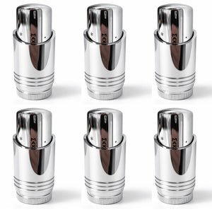 LavaTherm Chrome Thermostatic Radiator Valve TRV Head M30 x 1.5 - 6 Pack