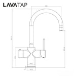 LavaTap Brass 3-in-1 Swan Neck Boiling Water Tap Kit LavaTap