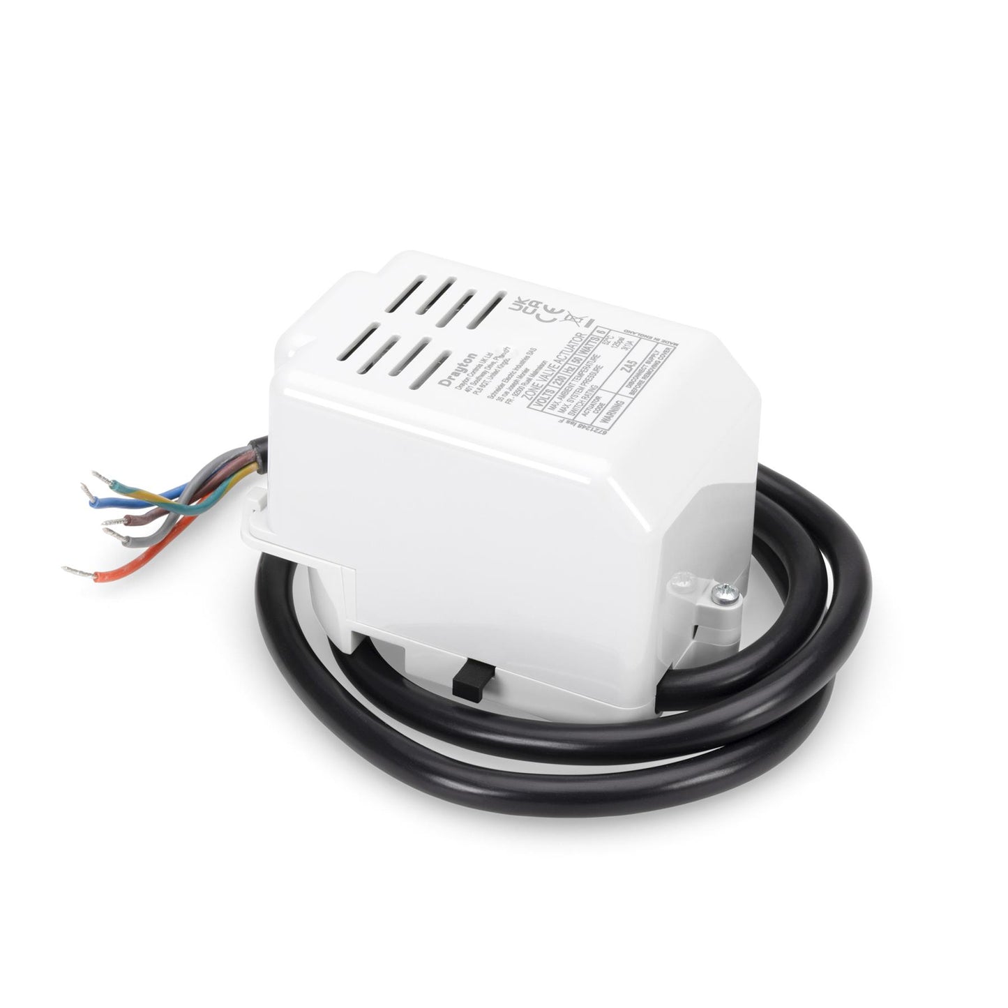 Drayton 27100 2 Port Motorised Valve 22mm - Full Unit (Valve & Body) Drayton - Side Profile