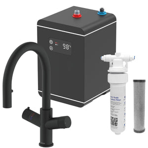 LavaTap 4 in 1 Pull Out Boiling Water Tap Kit with Tank and Filter - Black