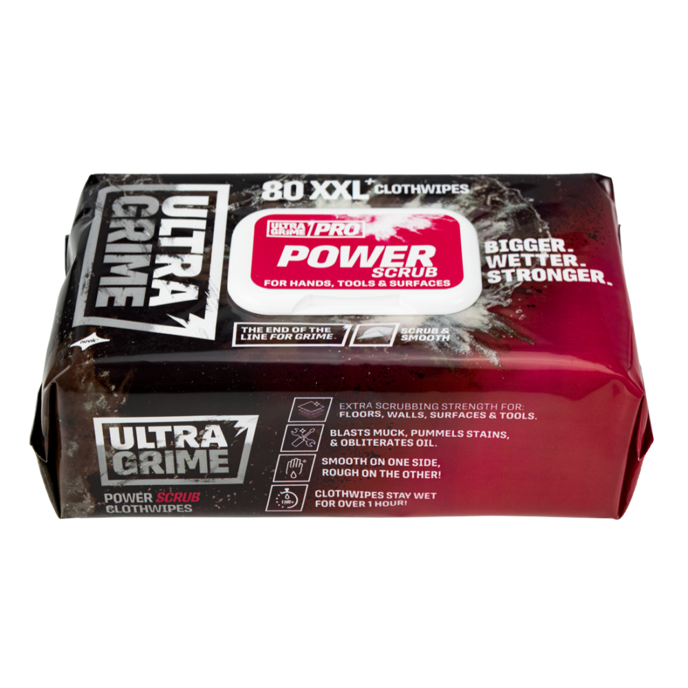 UltraGrime Pro Power Scrub XXL+ Wipes 80 Pack UltraGrime