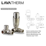 LavaTherm TRV Brushed Nickel Thermostatic Radiator Valve - Corner LavaTherm - Side Profile