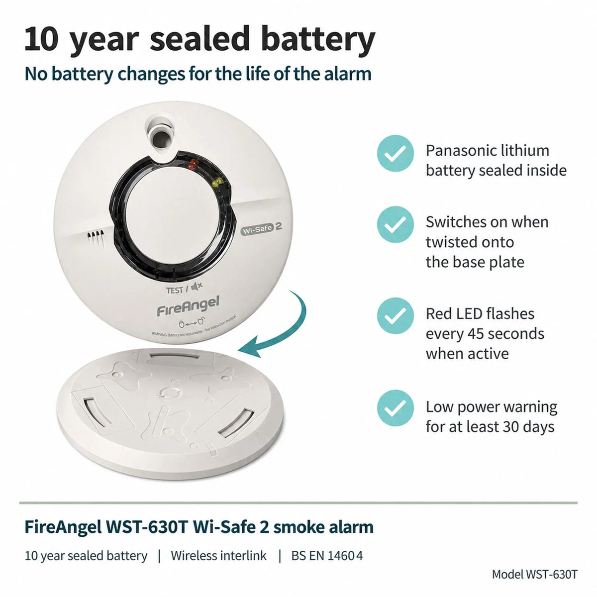 FireAngel WST-630T Wi-Safe 2 Wireless Smoke Alarm LavaStore