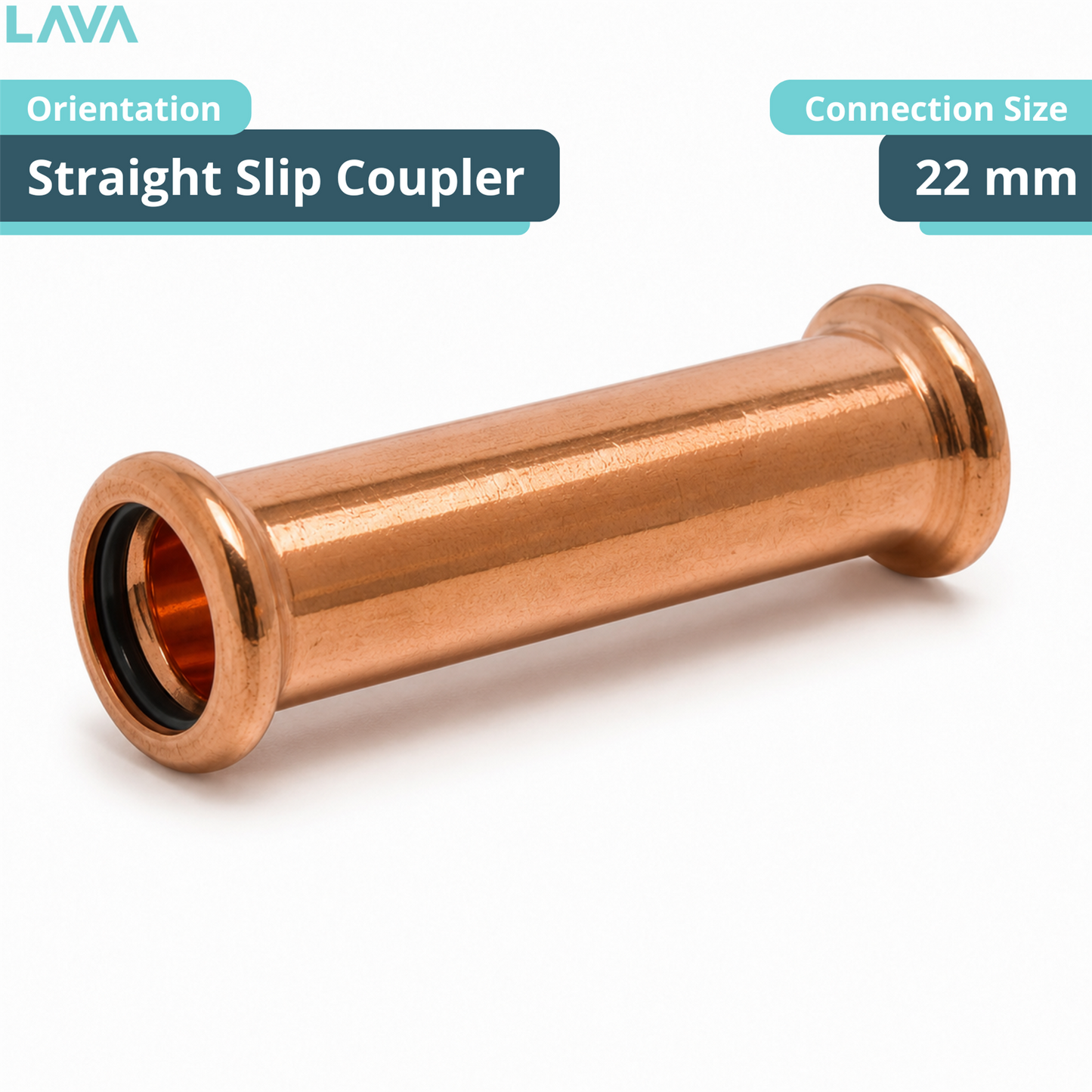LavaPlumb Copper Pressfit Slip Coupler - 22mm LavaPlumb