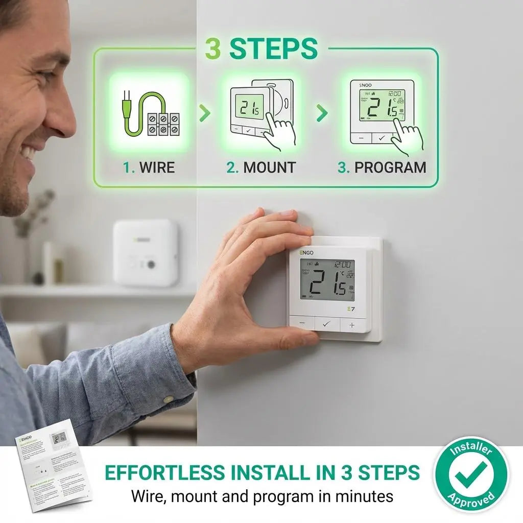 ENGO E7-RFW Wireless Thermostat - White ENGO Controls