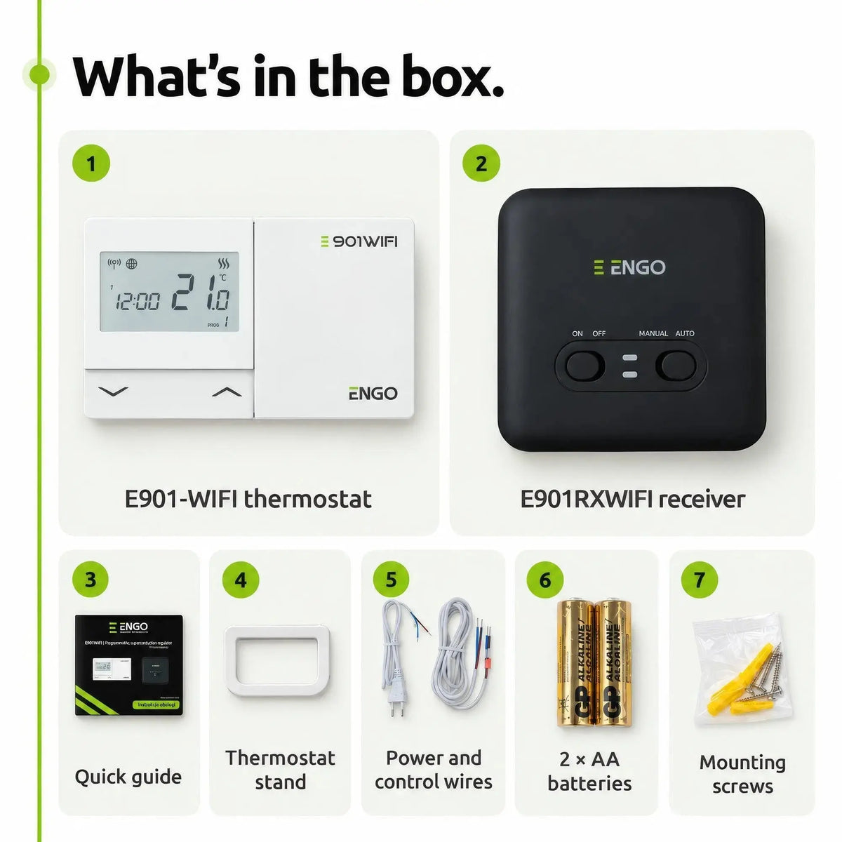 OPENBOX - ENGO E901WIFI Wireless Smart Thermostat 7 Day Programmable Wifi Smart Heating  Alexa Google ENGO Smart App ENGO