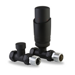 LavaTherm TRV Black Thermostatic Radiator Valve - Straight LavaTherm