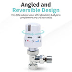 OPENBOX - Thermostatic Radiator Valve TRV & Lockshield 15mm Angled LavaTap