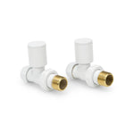 LavaTherm Straight White Radiator Valves Pair 15mm LavaTherm