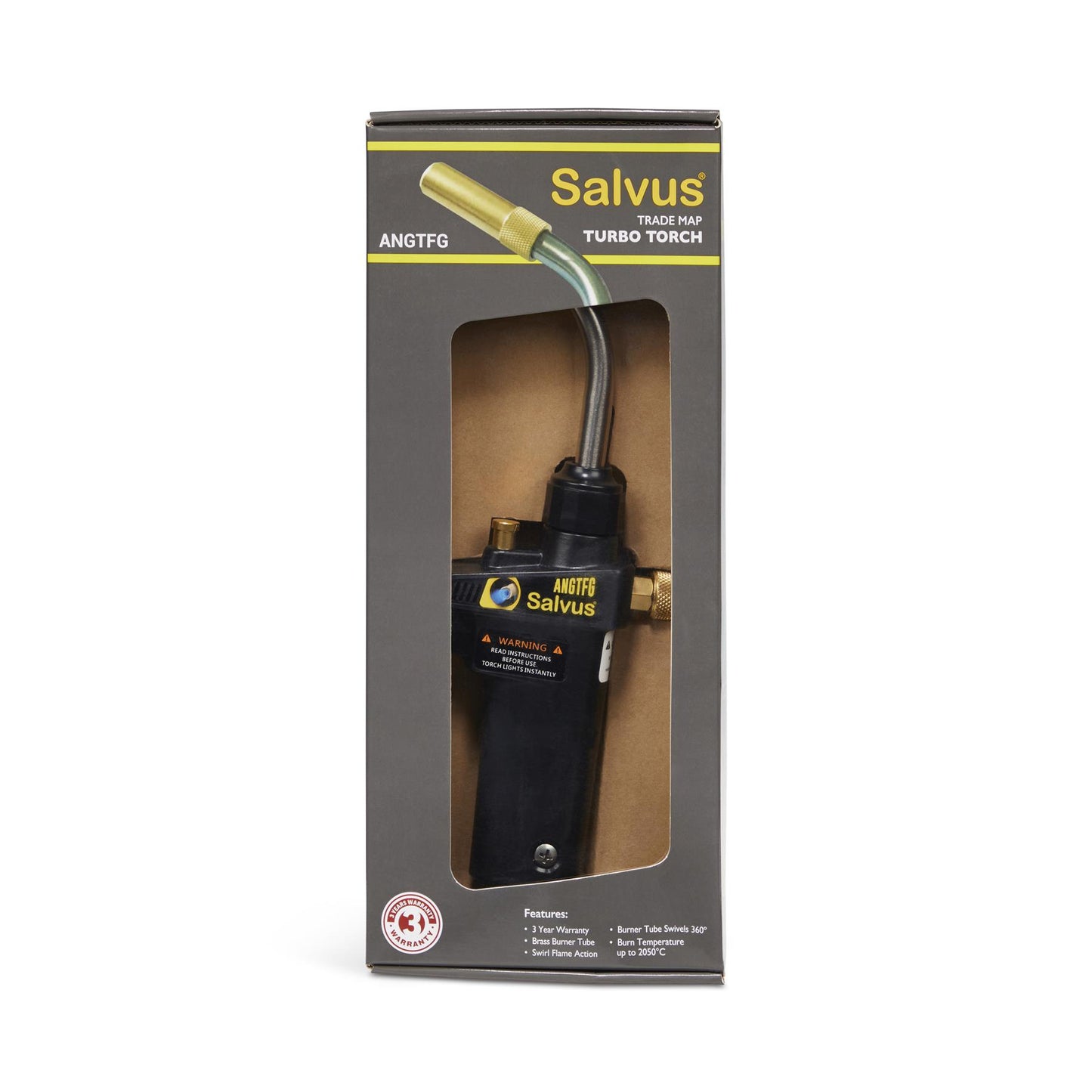 Salvus Turbo Torch Blow Torch 360 Degree Swivel Neck Salvus - Angle View