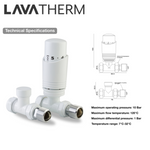 LavaTherm TRV White Thermostatic Radiator Valve - Straight LavaTherm - Side Profile