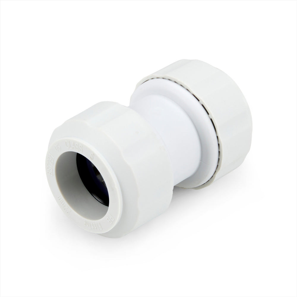 LavaPlumb 22mm Pushfit Coupler White 5 Pack