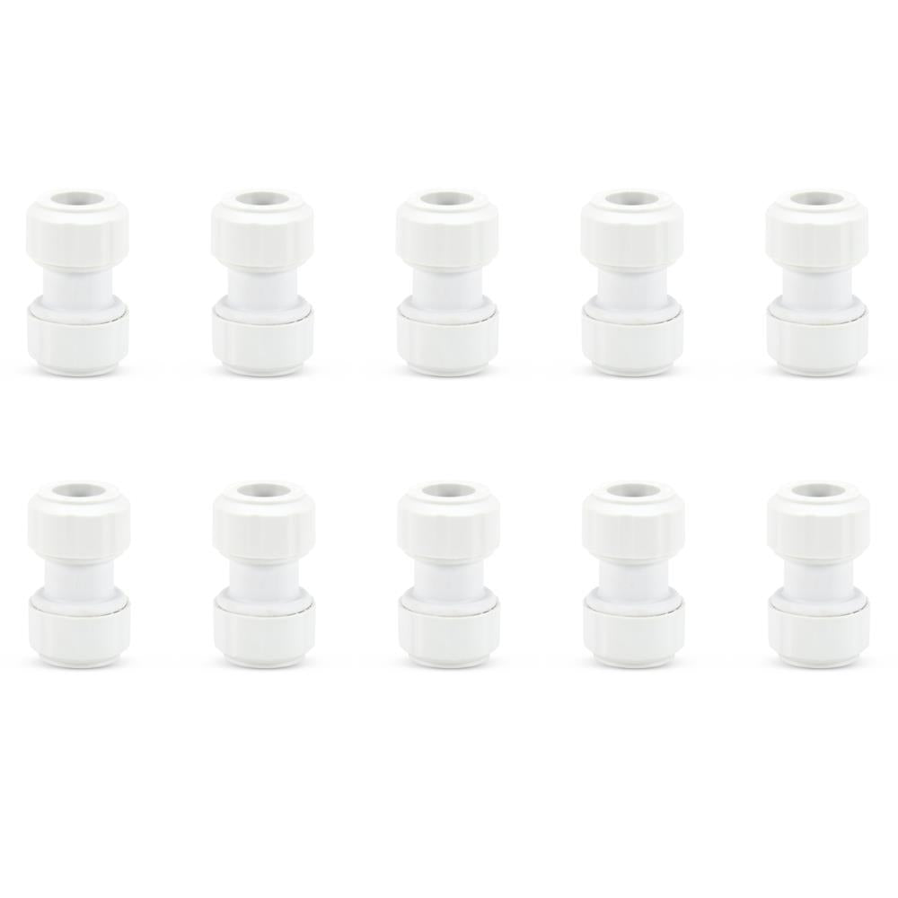 LavaPlumb 15mm push fit straight coupler, white, 10 pack
