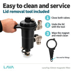 LavaTap 22mm Magnetic Boiler Filter with Isolating Valves LavaTap
