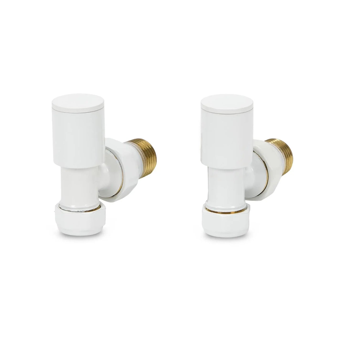 LavaTherm Angled White Radiator Valves Pair 15mm
