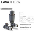 LavaTherm TRV Anthracite Thermostatic Radiator Valve - Angled LavaTherm - Side Profile