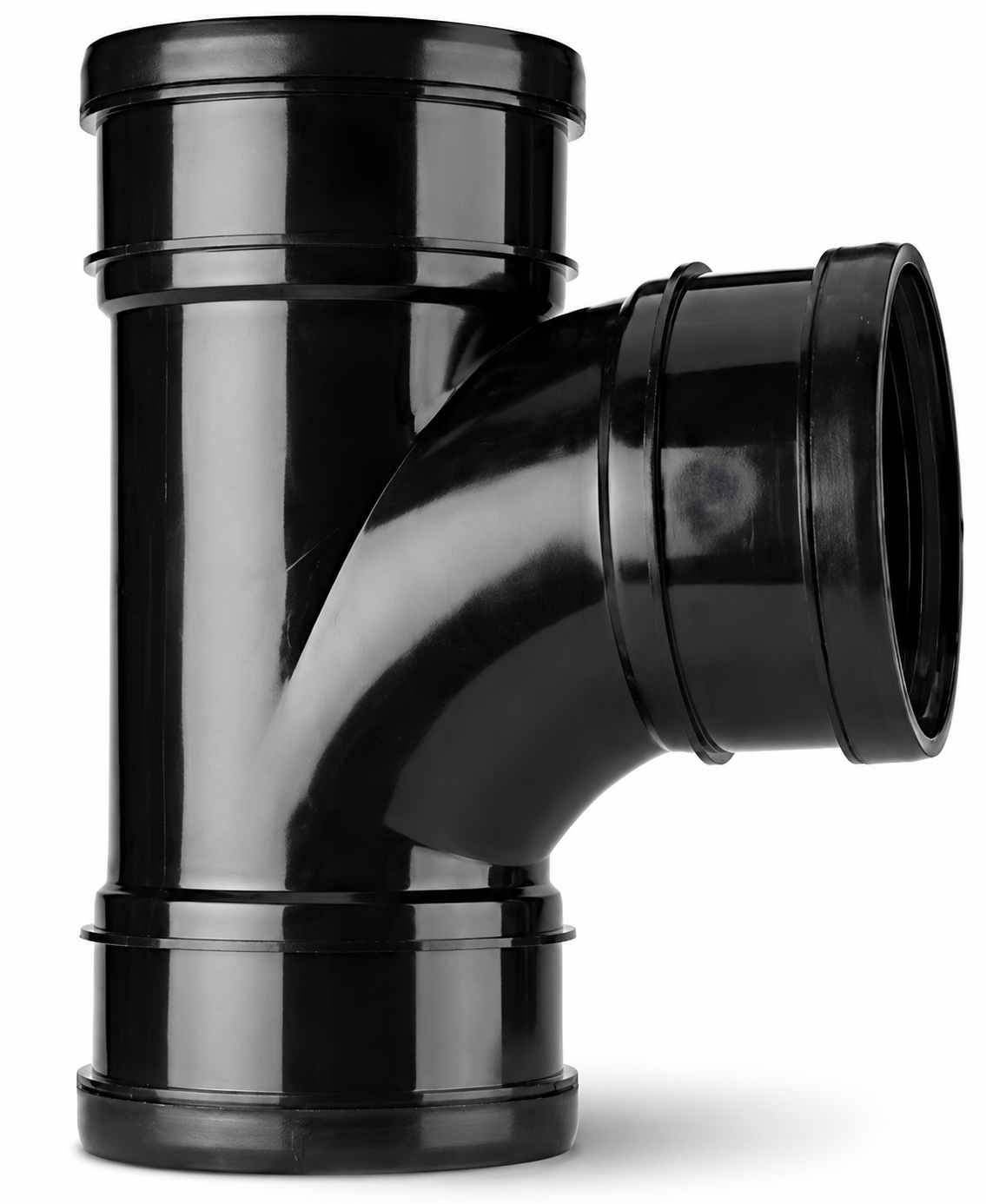 110mm Solvent Weld Soil Double Socket 90 Degree Tee Black Lava